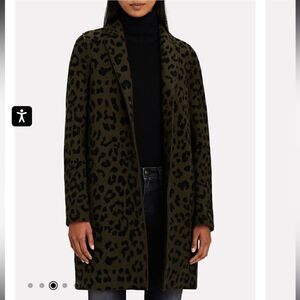 NWT HARRIS WHARF LONDON
Cocoon Leopard Printed Boiled Cotton Coat Green Small